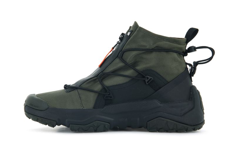 Palladium Off-Grid Hi Zip Waterproof + Men's Low Tops Olive Night | 293851-AXO