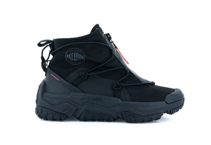 Palladium Off-Grid Hi Zip Waterproof + Men\'s Low Tops Black/Black | 579468-DQR