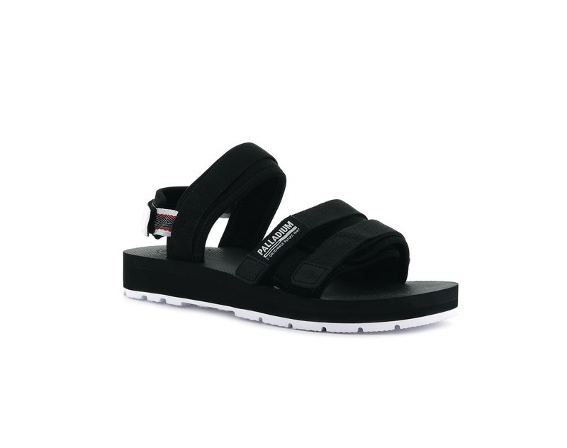 Palladium Outdoorsy Kids' Sandals Black/Marshmallow | 164952-OGF