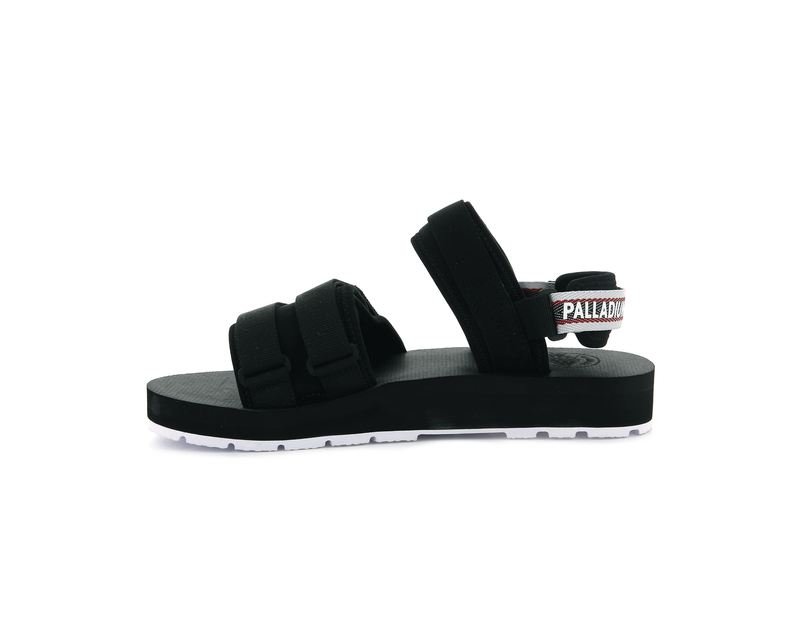 Palladium Outdoorsy Kids' Sandals Black/Marshmallow | 164952-OGF