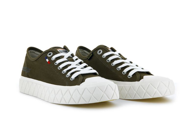 Palladium Palla Ace Canvas Kids' Low Tops Olive | 547906-KQF