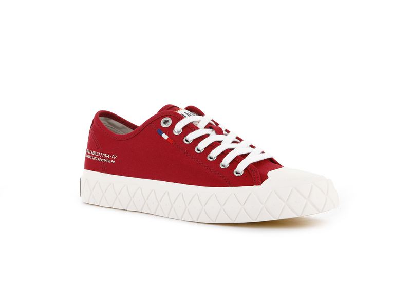 Palladium Palla Ace Canvas Kids' Low Tops Red Salsa | 580274-PCQ