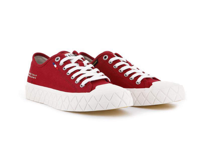 Palladium Palla Ace Canvas Kids' Low Tops Red Salsa | 580274-PCQ