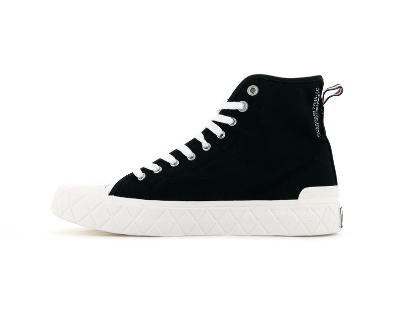 Palladium Palla Ace Canvas Mid Men's High Tops Black | 837015-TIK