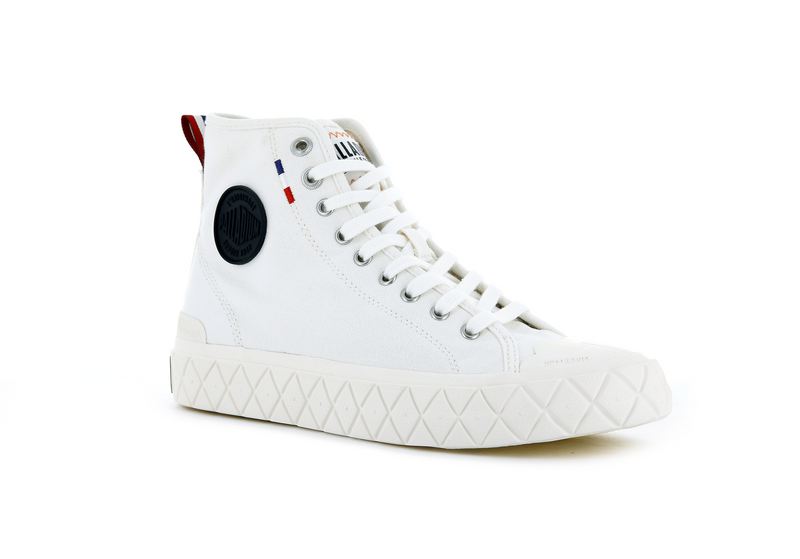 Palladium Palla Ace Canvas Mid Women's High Tops Star White | 304768-RME