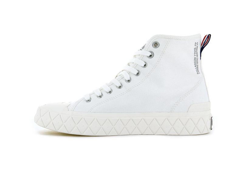 Palladium Palla Ace Canvas Mid Women's High Tops Star White | 304768-RME