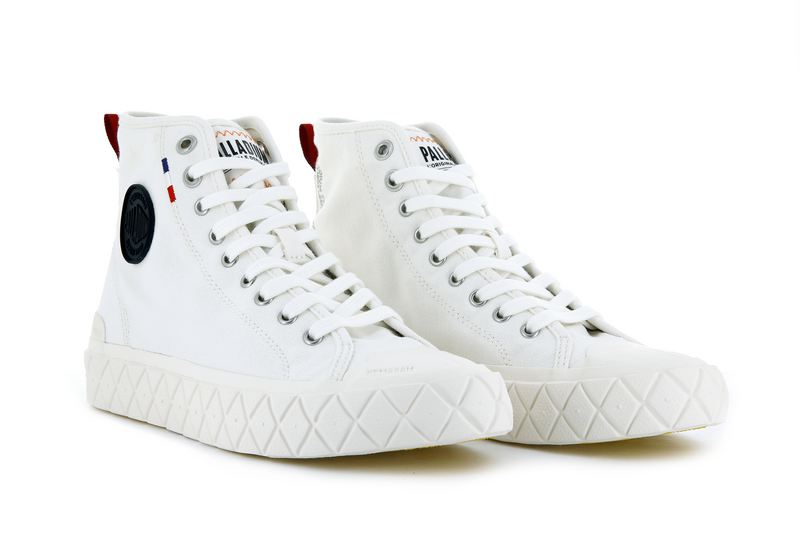 Palladium Palla Ace Canvas Mid Women's High Tops Star White | 304768-RME