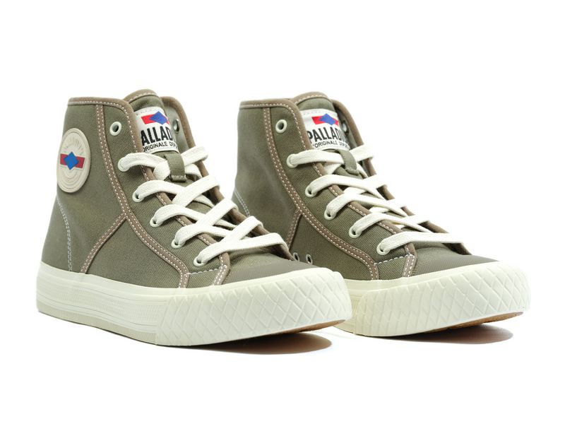 Palladium Palla Louvel Men's High Tops Dusky Green | 782314-UPT