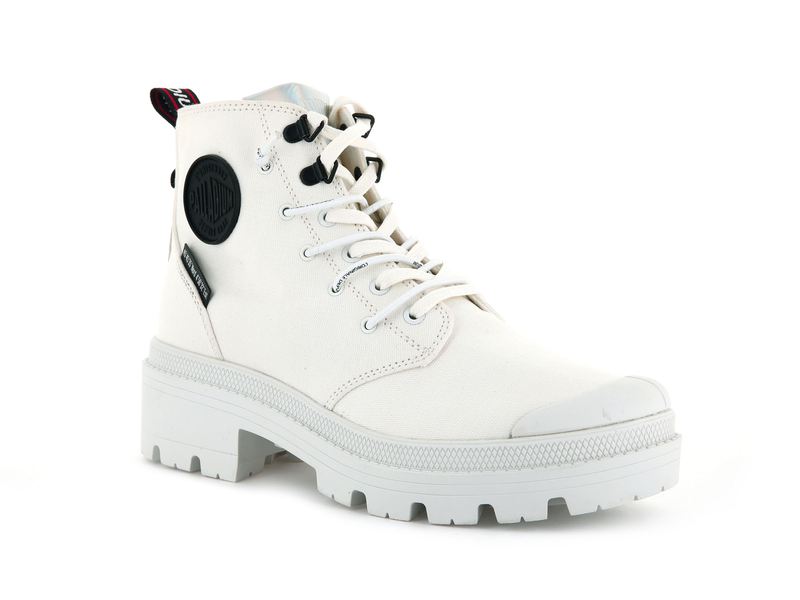 Palladium Pallabase Metro Women's Boots Star White | 547690-VWE