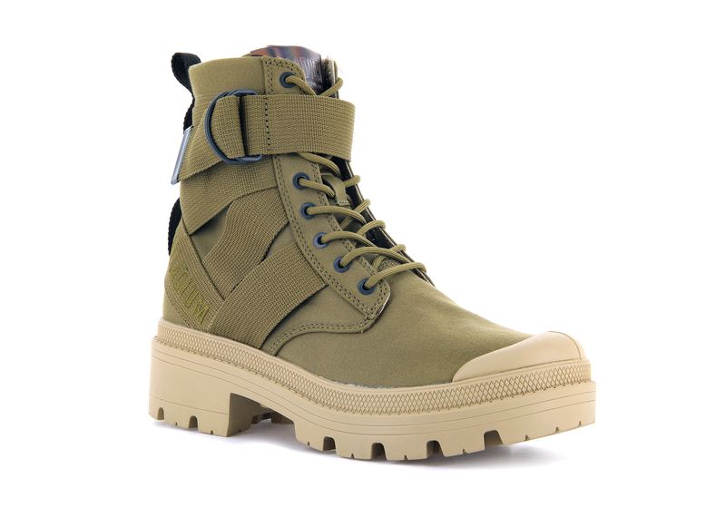 Palladium Pallabase Tact S Tx Women's Boots Olive | 960834-XUD