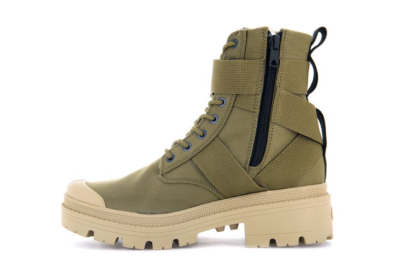 Palladium Pallabase Tact S Tx Women's Boots Olive | 960834-XUD