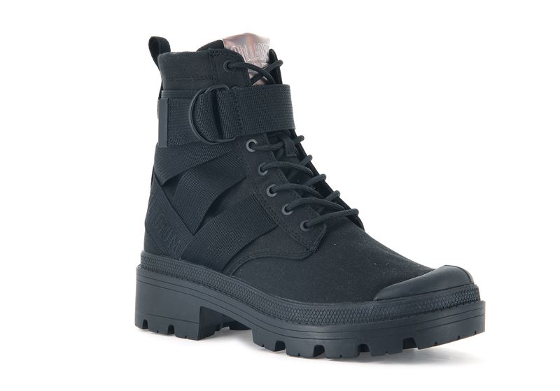 Palladium Pallabase Tact S Tx Women's High Tops Black/Black | 783601-UAO