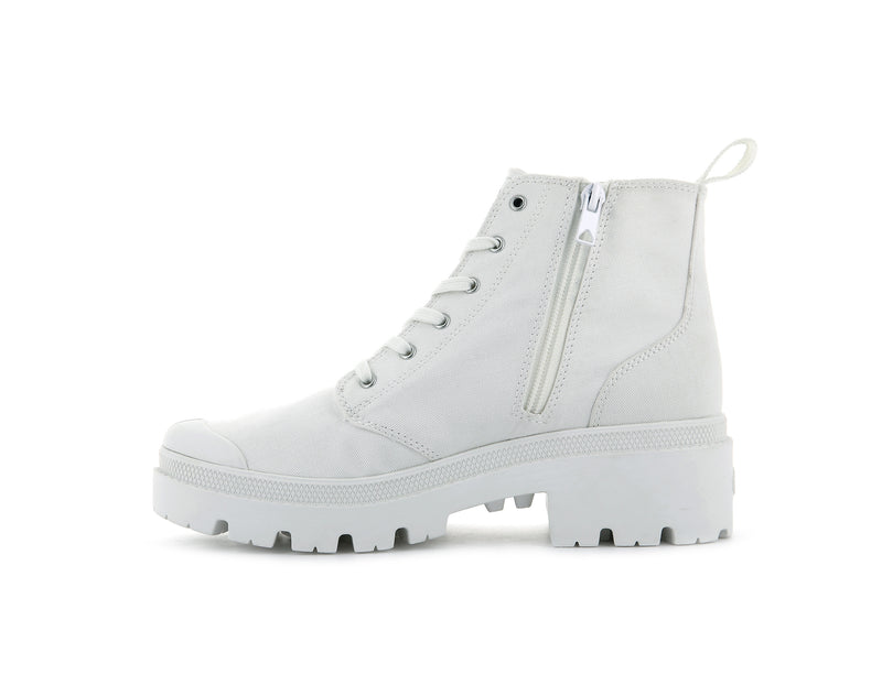 Palladium Pallabase Twill Women's Boots Star White | 081564-YEU