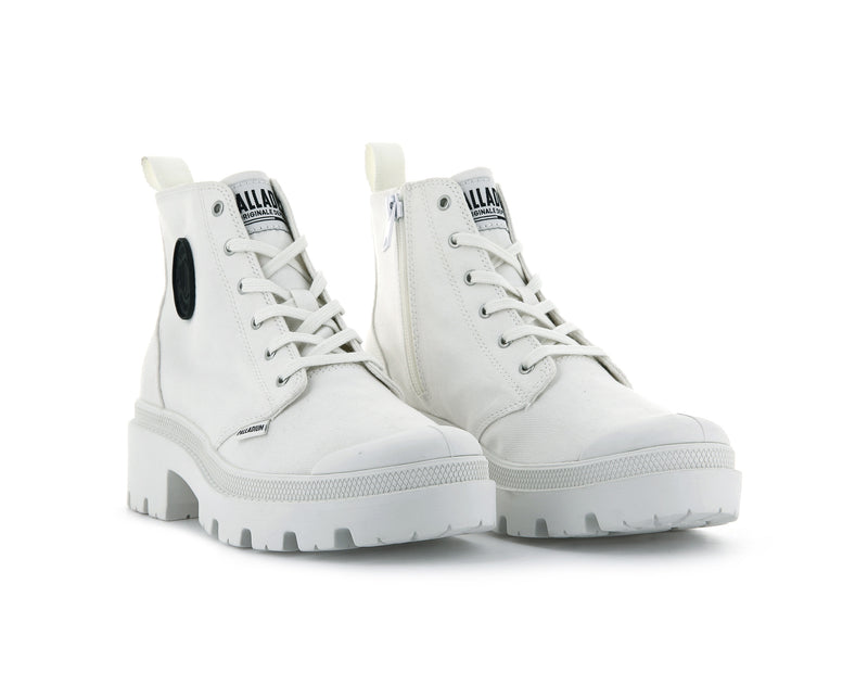 Palladium Pallabase Twill Women's Boots Star White | 081564-YEU