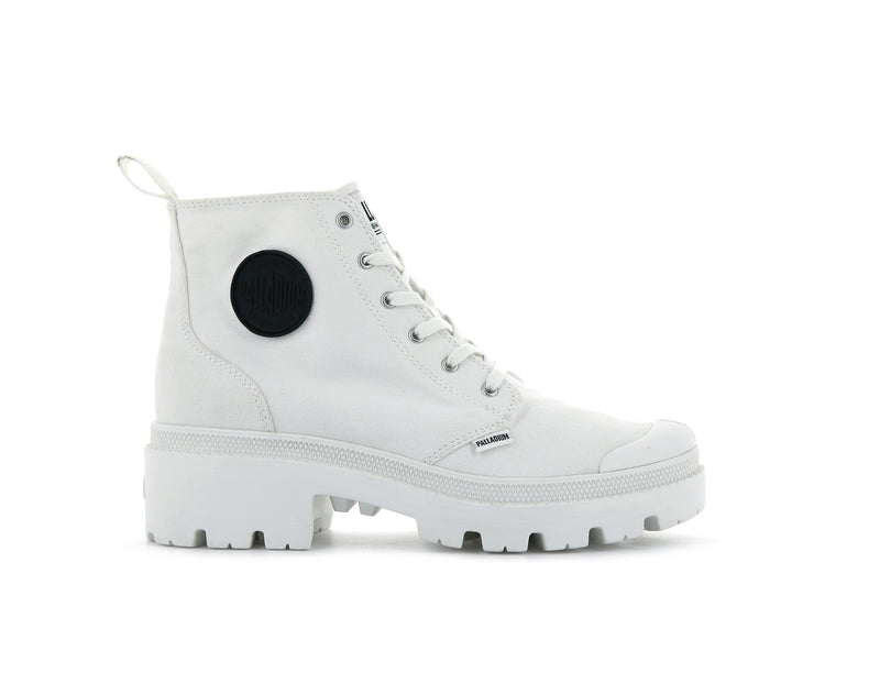 Palladium Pallabase Twill Women\'s Boots Star White | 081564-YEU