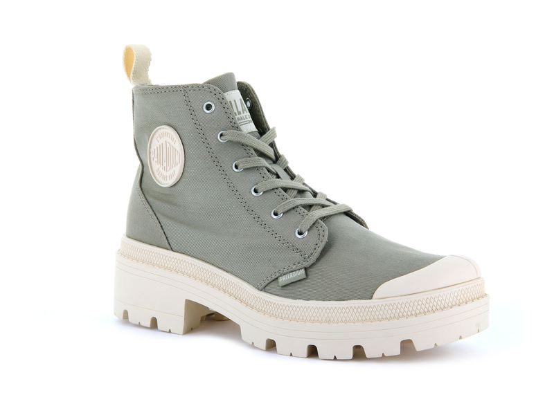 Palladium Pallabase Twill Women's Boots Dune | 098634-TXJ