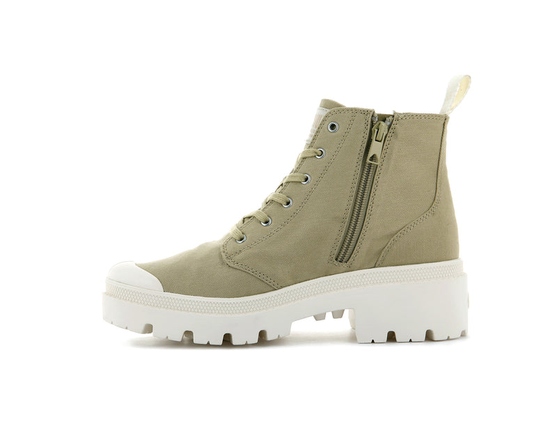 Palladium Pallabase Twill Women's Boots Taupe | 256178-WHY