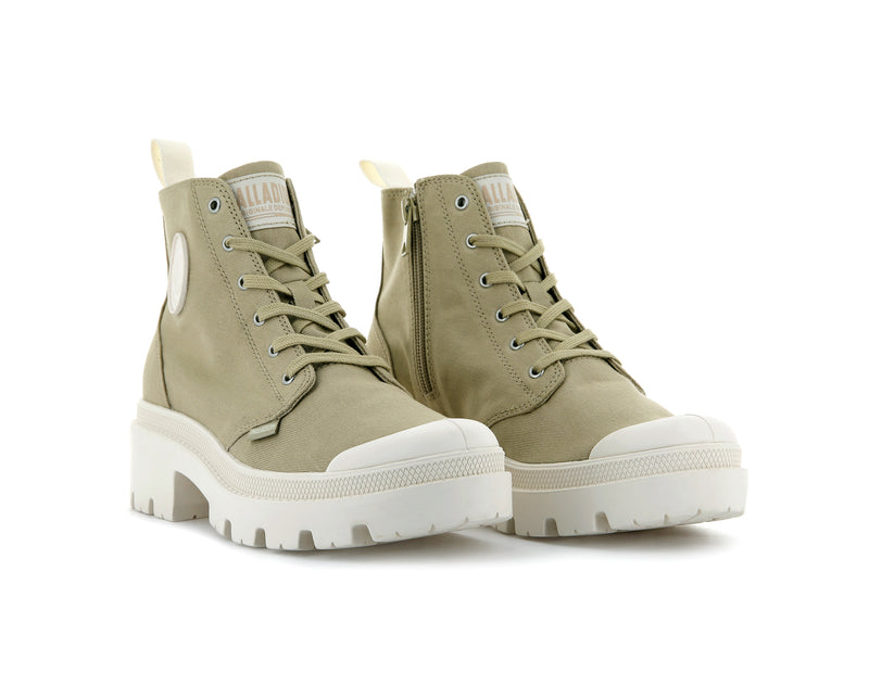 Palladium Pallabase Twill Women's Boots Taupe | 256178-WHY