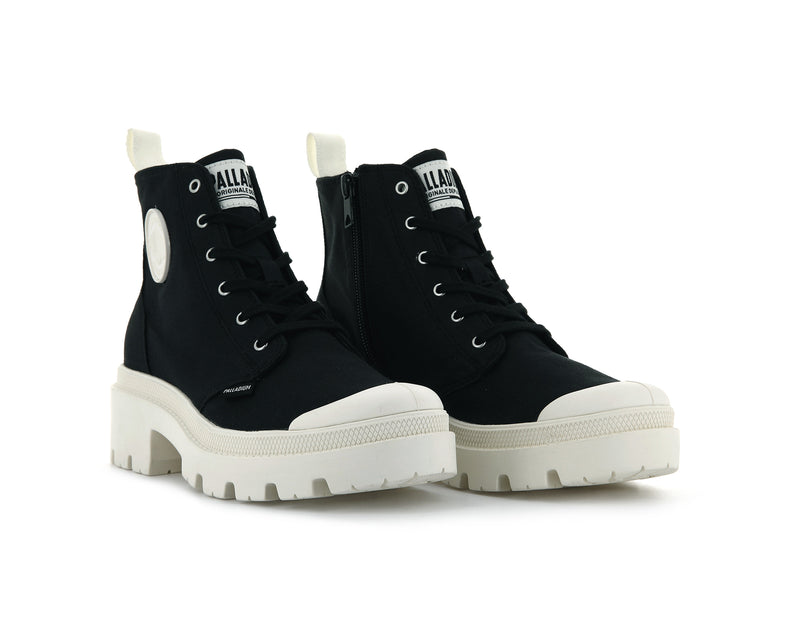 Palladium Pallabase Twill Women's Boots Black | 695807-LJA