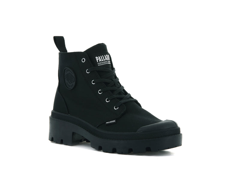 Palladium Pallabase Twill Women's Boots Black/Black | 710583-VRY