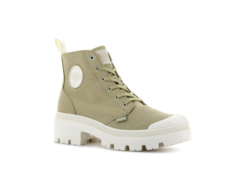 Palladium Pallabase Twill Women's High Tops Taupe | 420738-WMV