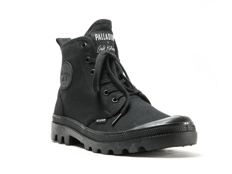 Palladium Pallabrousse X Kitsune Women's High Tops Black/Black | 124798-HNP