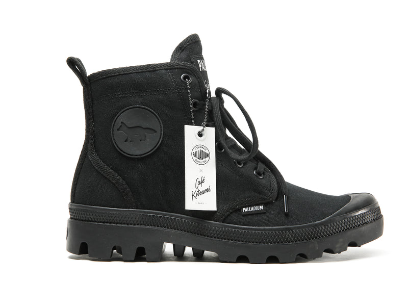 Palladium Pallabrousse X Kitsune Women's High Tops Black/Black | 124798-HNP