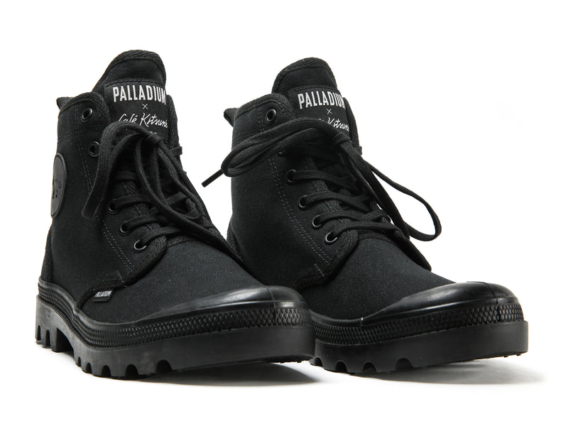 Palladium Pallabrousse X Kitsune Women's High Tops Black/Black | 124798-HNP