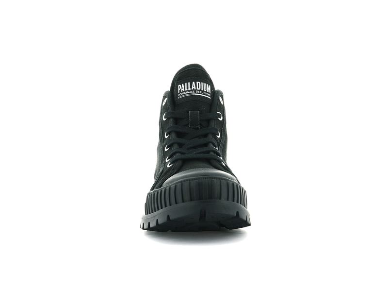 Palladium Pallashock Mid Og Kids' High Tops Black/Black | 042367-KLI