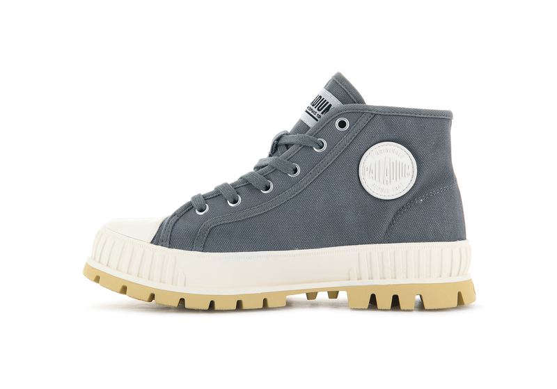 Palladium Pallashock Mid Og Kids' High Tops Granite Gray | 649738-YVL