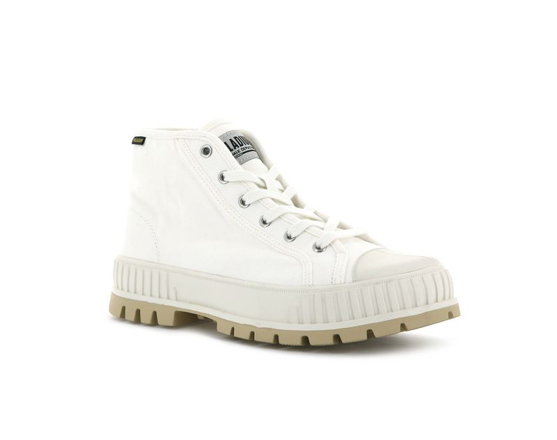 Palladium Pallashock Mid Og Men's High Tops Marshmallow | 824750-QNA