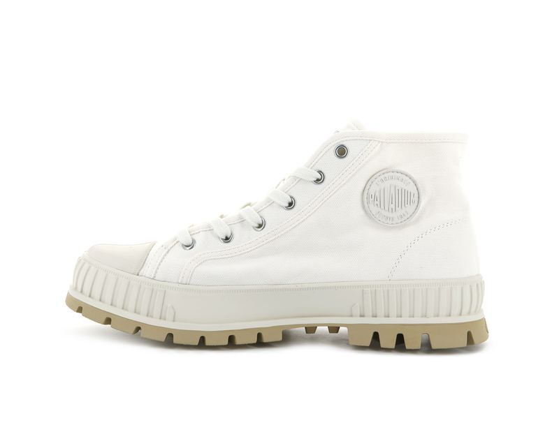 Palladium Pallashock Mid Og Men's High Tops Marshmallow | 824750-QNA