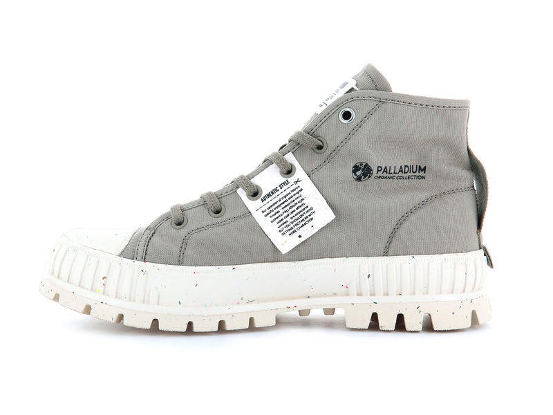 Palladium Pallashock Mid Organic Women's High Tops Dune | 957106-VGA