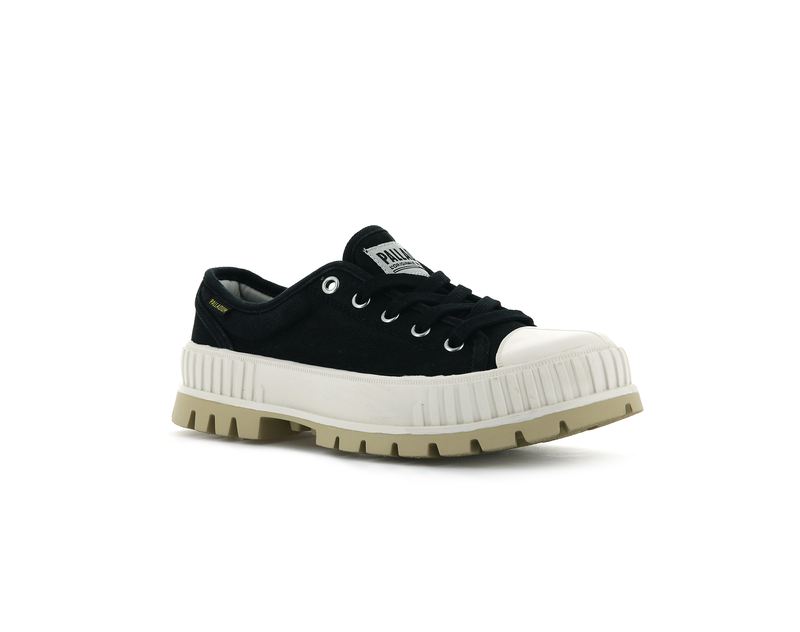 Palladium Pallashock Og Kids' Low Tops Black/Gum | 248369-DHB