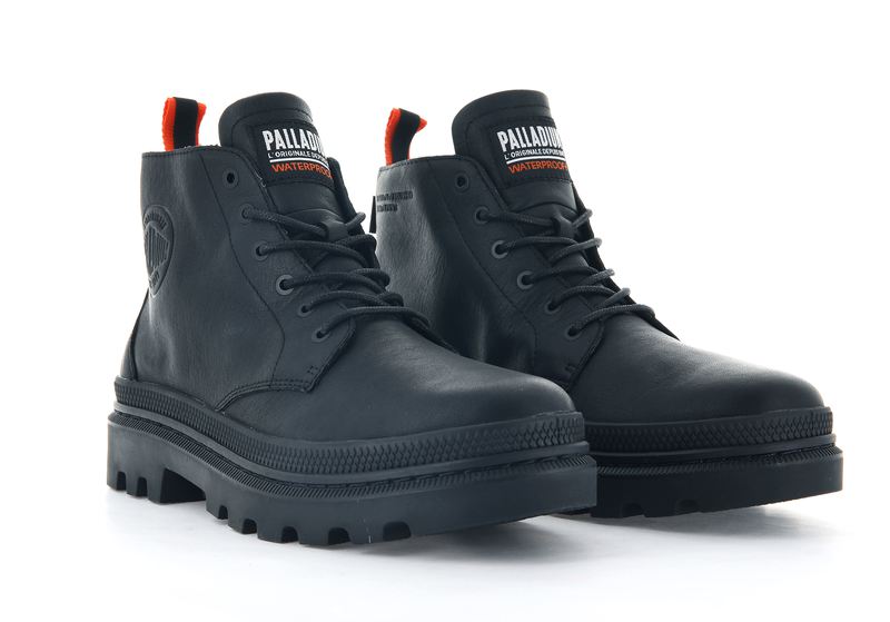 Palladium Pallatrooper Hi-2 Kids' Boots Black/Black | 594230-WJD