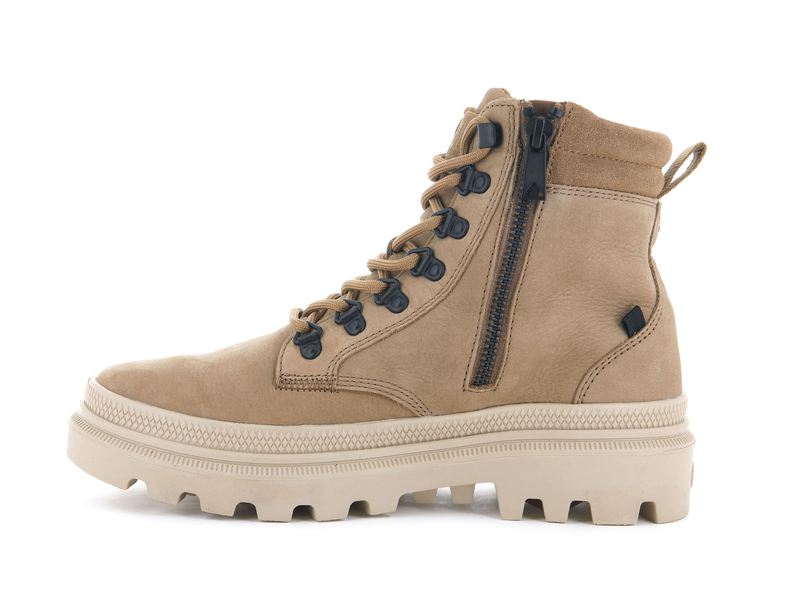 Palladium Pallatrooper Hiker Nubuck Women's Boots Ochre Tan | 046583-ZIM