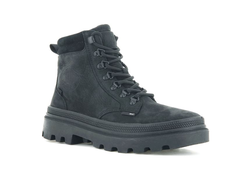 Palladium Pallatrooper Hiker Nubuck Women's High Tops Black/Black | 047689-FDN