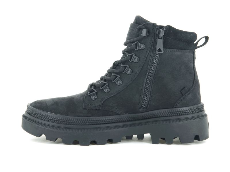 Palladium Pallatrooper Hiker Nubuck Women's High Tops Black/Black | 047689-FDN