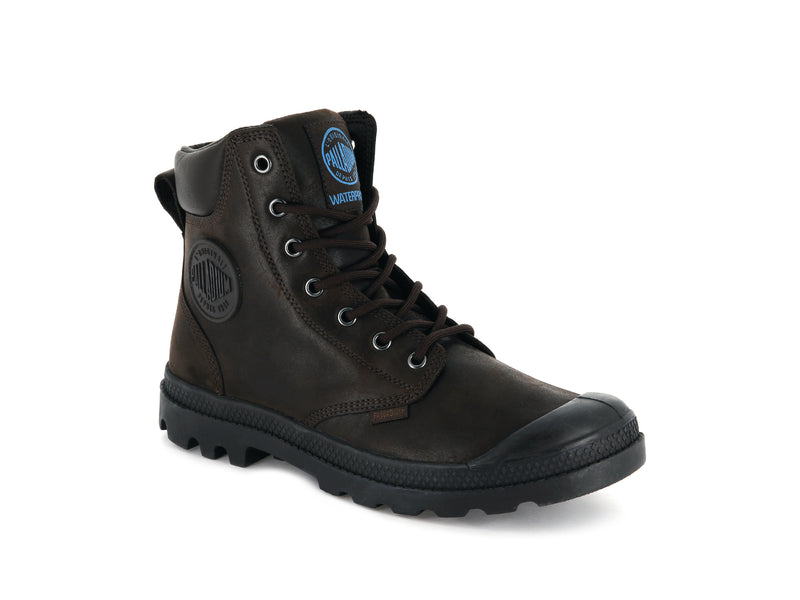 Palladium Pampa Cuff Wp Lux Kids' Boots Chocolate | 736125-RYV