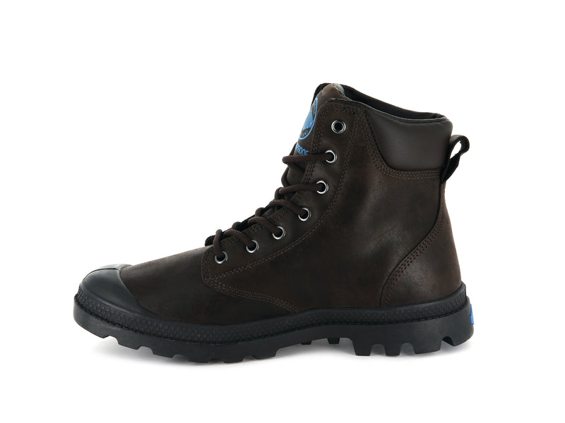 Palladium Pampa Cuff Wp Lux Kids' Boots Chocolate | 736125-RYV