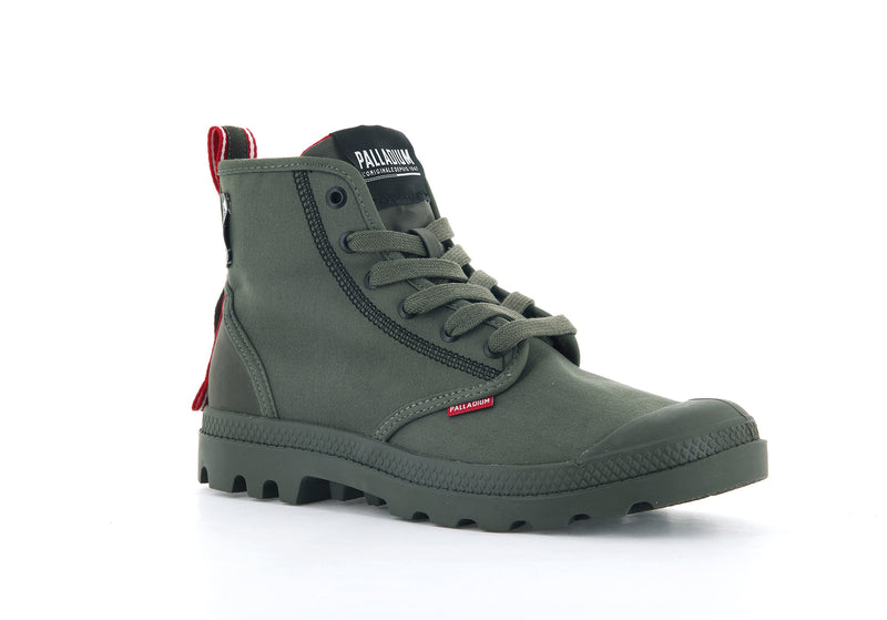 Palladium Pampa Dare 2 Survive Women's High Tops Olive Night | 152047-SZL