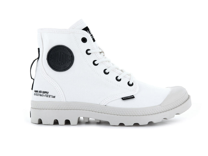 Palladium Pampa Hi Htg Supply Kids\' Boots Star White | 475839-TYR