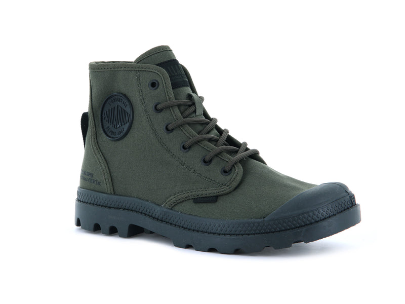 Palladium Pampa Hi Htg Supply Kids' Boots Olive Night | 562391-HOA