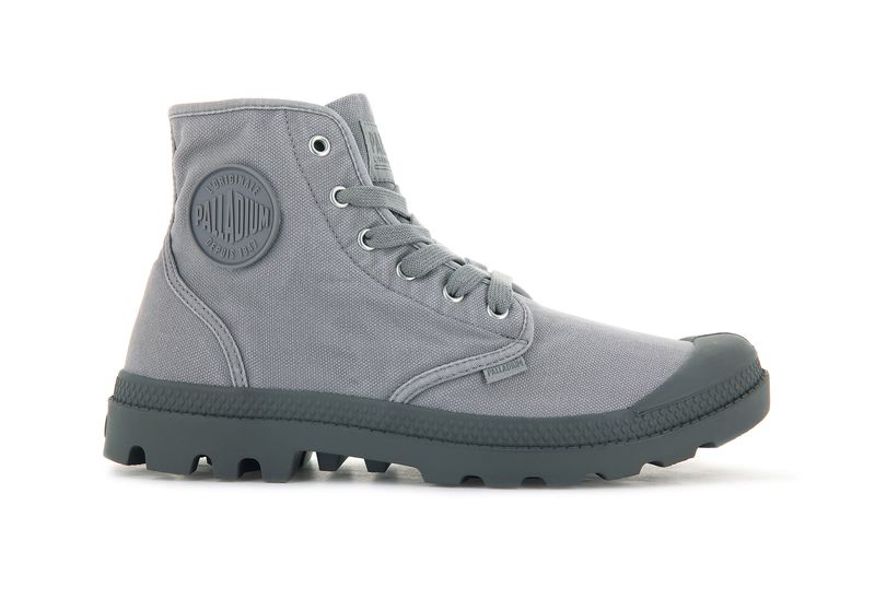 Palladium Pampa Hi Men\'s High Tops Gray Flannel | 395801-OFJ