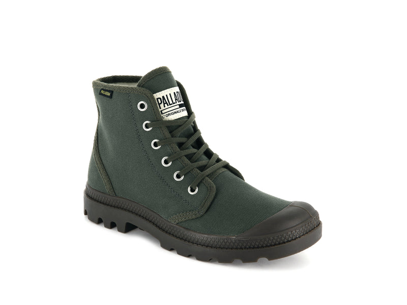 Palladium Pampa Hi Originale Kids' Boots Olive Night Black | 413987-SNE