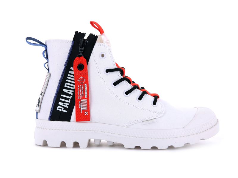 Palladium Pampa Hi Ticket To Earth Kids\' Boots Star White | 310245-JUX