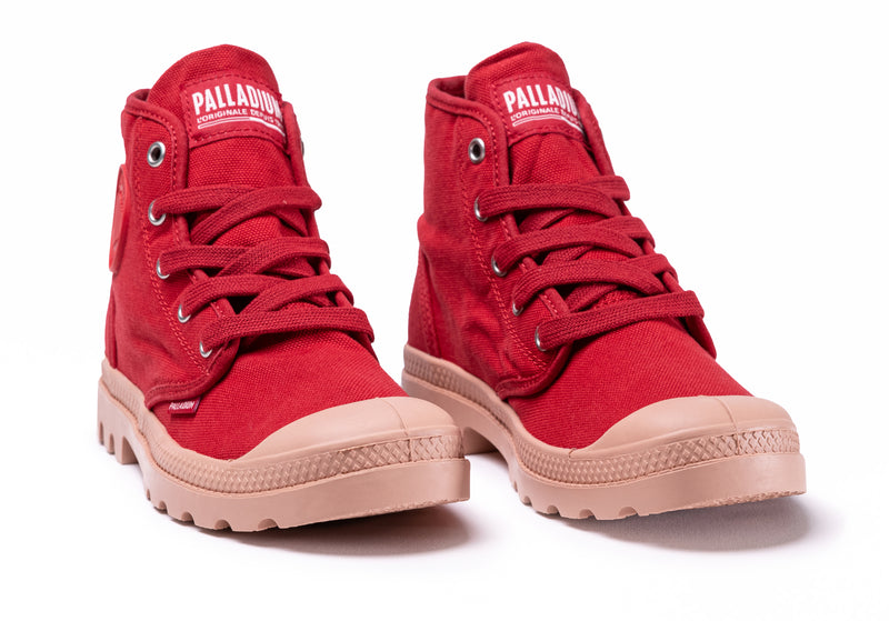 Palladium Pampa Hi V Kids' Boots Red Salsa | 984715-NXZ