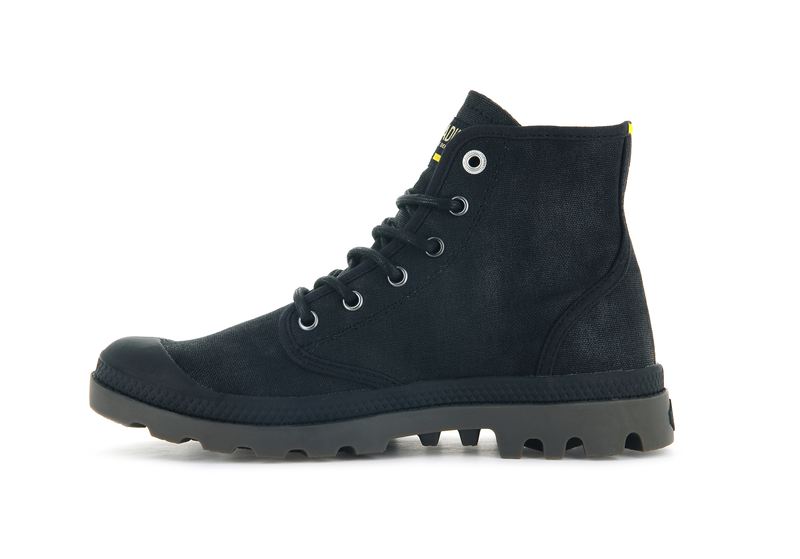 Palladium Pampa Hi Wax Kids' Boots Black | 390174-XUS