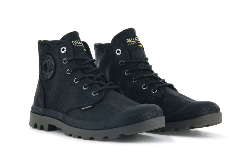 Palladium Pampa Hi Wax Kids' Boots Black | 390174-XUS