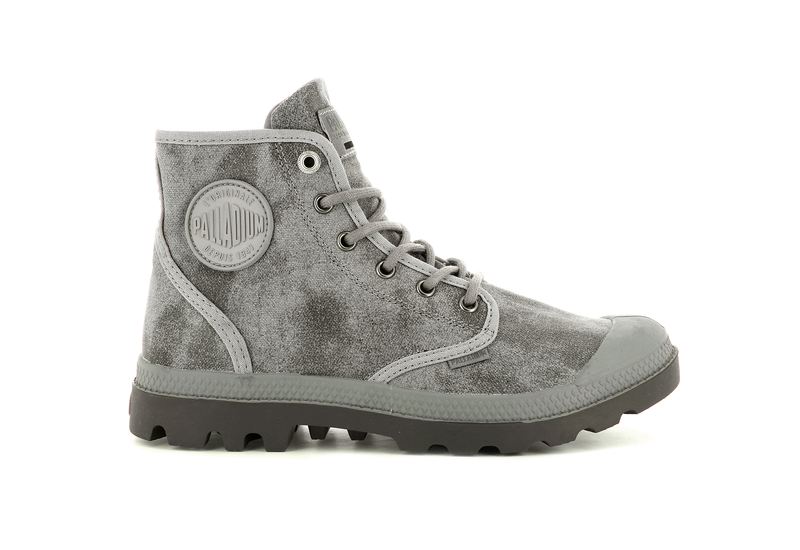 Palladium Pampa Hi Wax Kids\' Boots Moon Rock | 364971-YWA